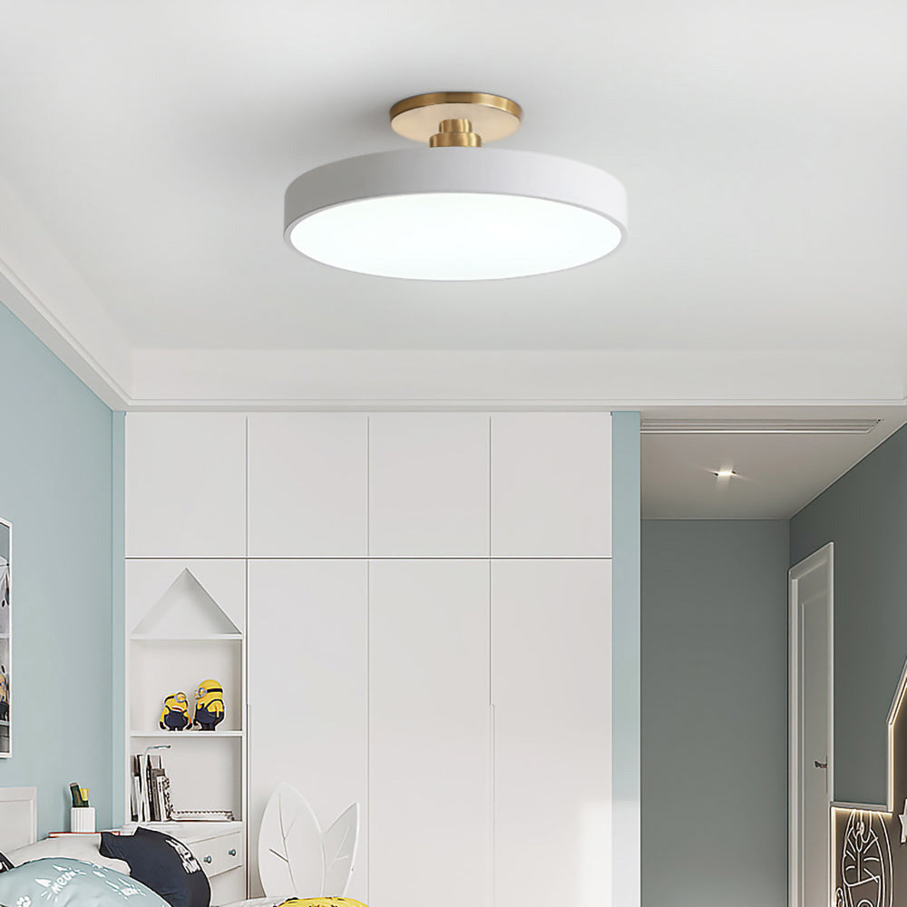 Flush Mount Round Ceiling Lamp | Modern LED Fixture | Soft Glow | Metal & Acrylic