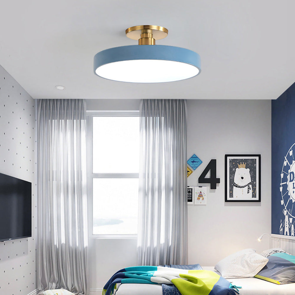 Flush Mount Round Ceiling Lamp | Modern LED Fixture | Soft Glow | Metal & Acrylic