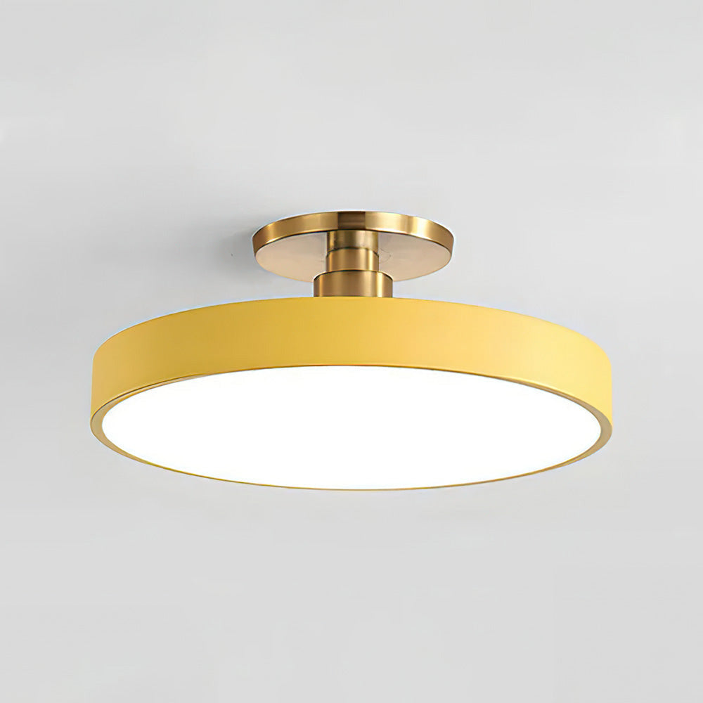 Flush Mount Round Ceiling Lamp | Modern LED Fixture | Soft Glow | Metal & Acrylic