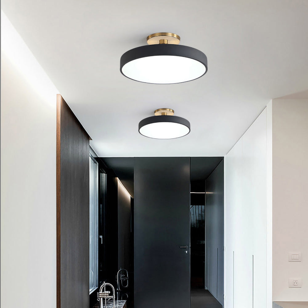 Flush Mount Round Ceiling Lamp | Modern LED Fixture | Soft Glow | Metal & Acrylic