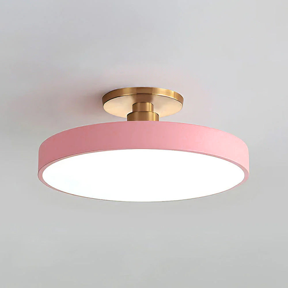 Flush Mount Round Ceiling Lamp | Modern LED Fixture | Soft Glow | Metal & Acrylic