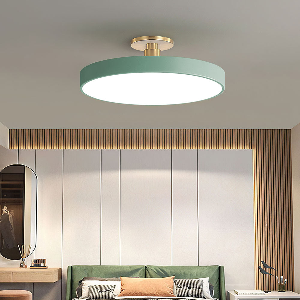 Flush Mount Round Ceiling Lamp | Modern LED Fixture | Soft Glow | Metal & Acrylic