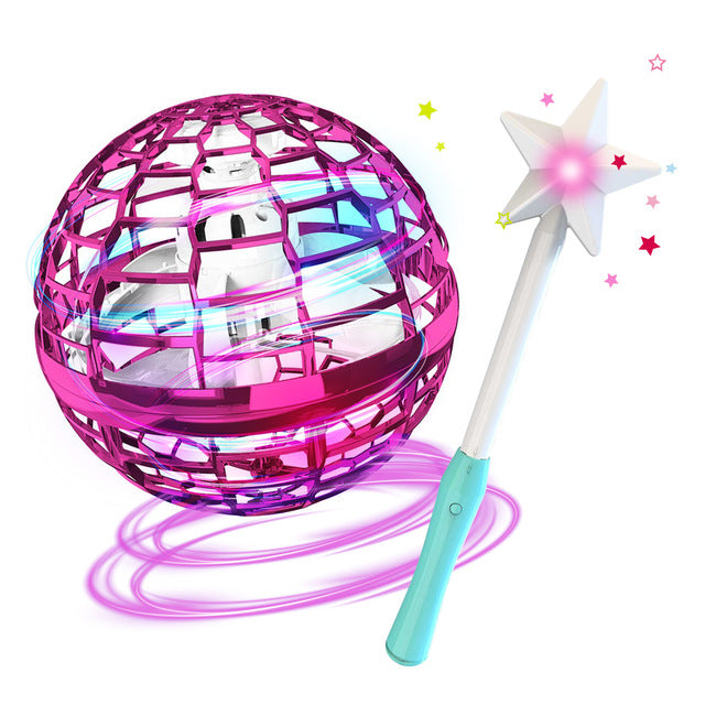 Flying Ball Spinner Toy - Hand-Controlled Drone Helicopter, 360-Degree Rotating Mini UFO with Lights for Kids