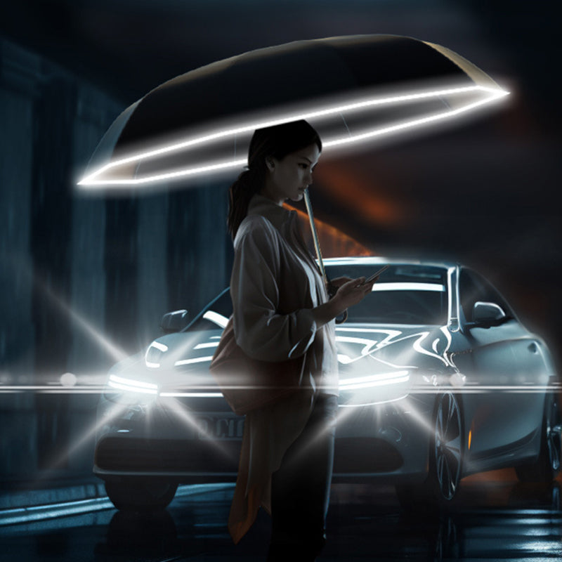 Foldable Travel Umbrella with Reflective Trim – Compact and Lightweight