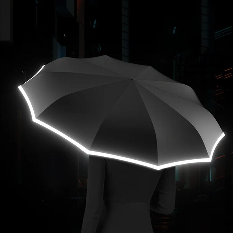 Foldable Travel Umbrella with Reflective Trim – Compact and Lightweight