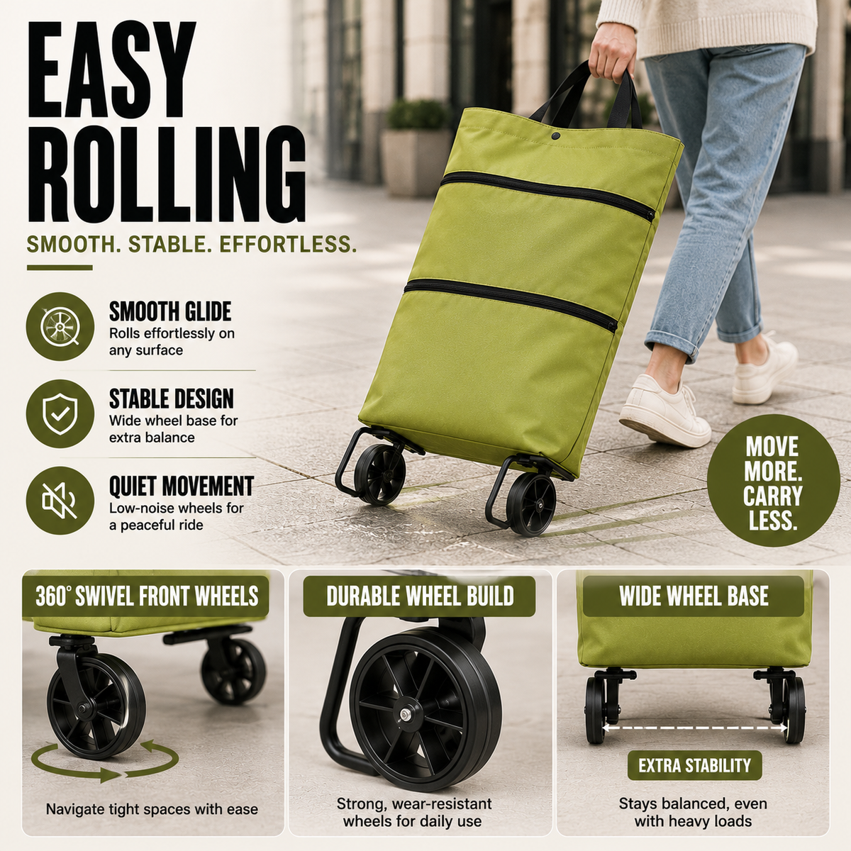 Foldable Trolley Bag with Wheels