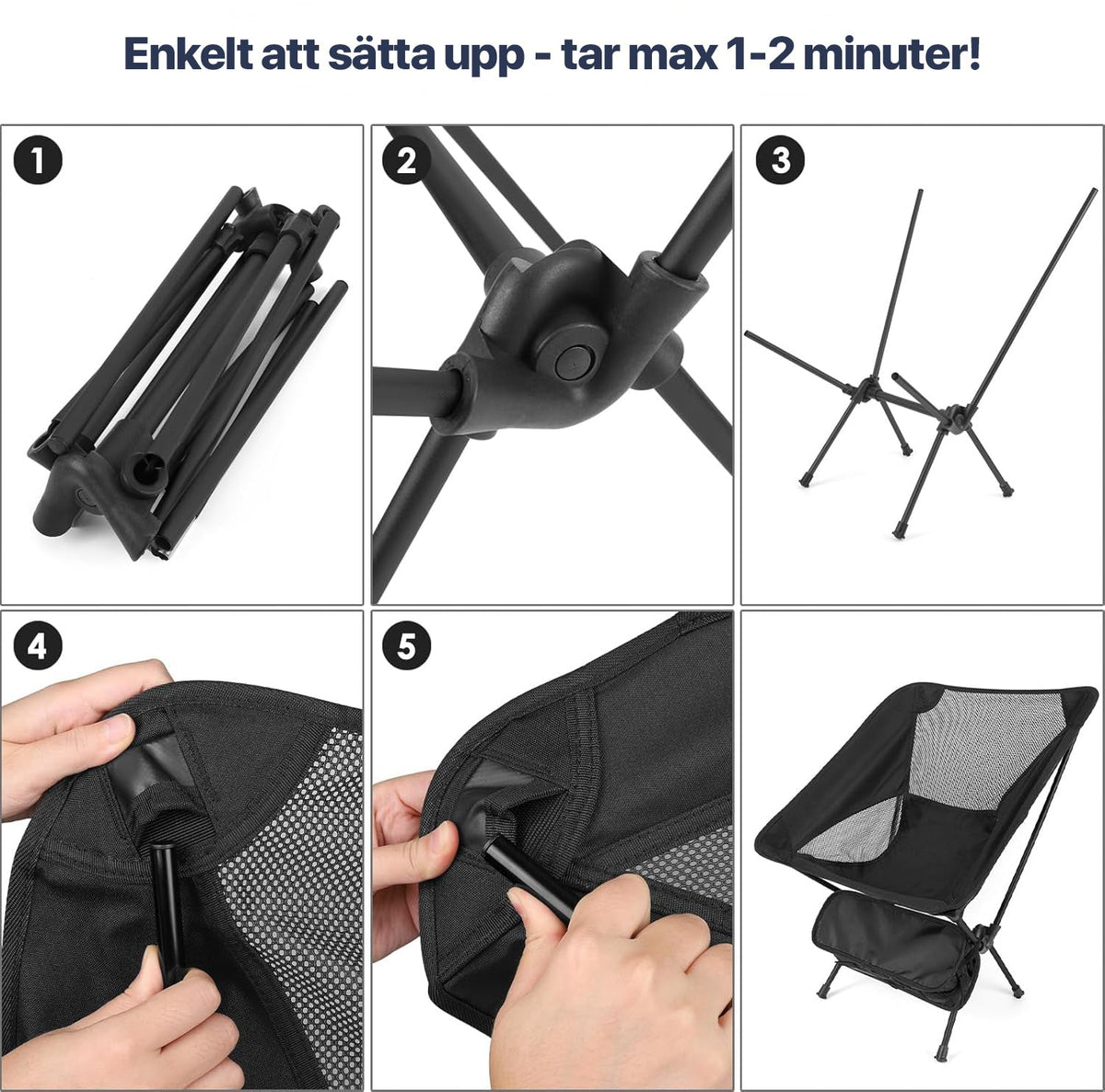 Folding Chair for Beach, Camping & Outdoor Leisure