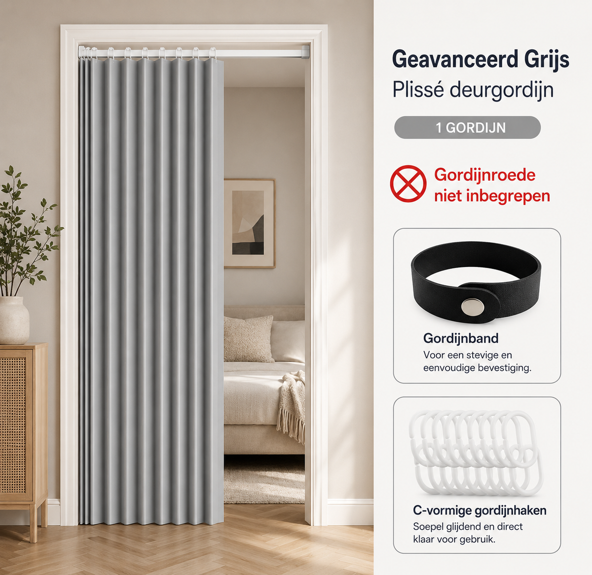 Folding Roman Blind as Room Divider – No Drilling Required