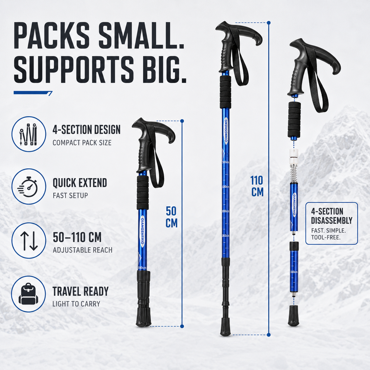 Folding Telescopic Trekking Pole