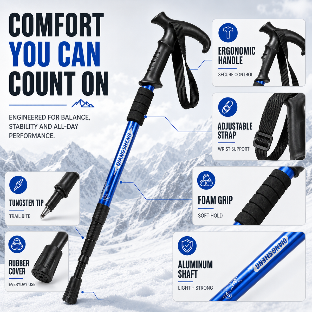 Folding Telescopic Trekking Pole