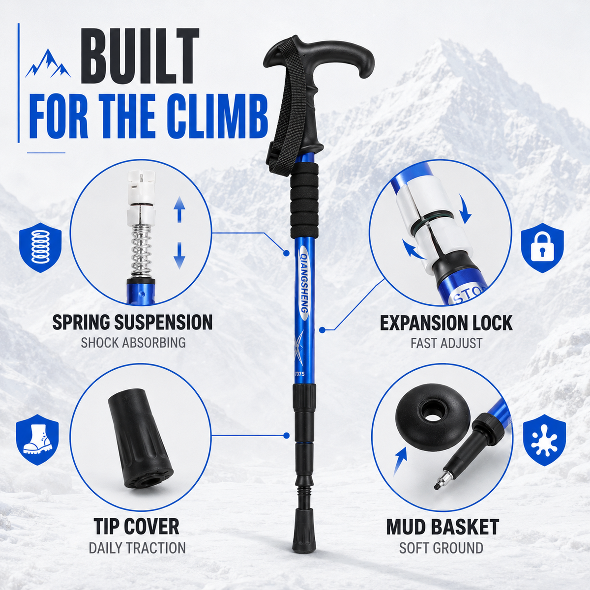 Folding Telescopic Trekking Pole