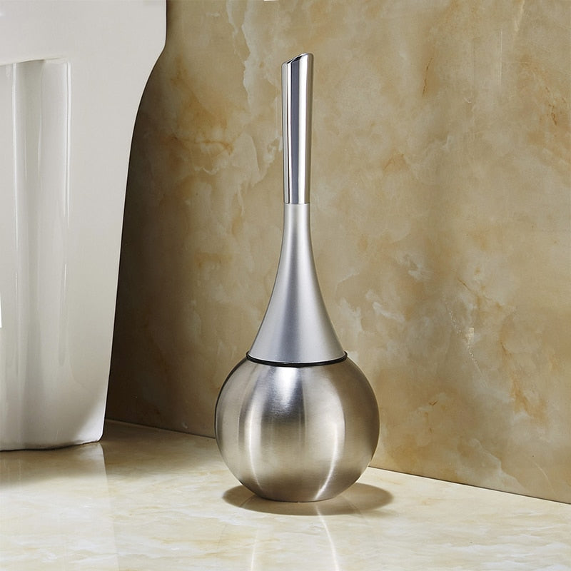 Freestanding Black and Gold Toilet Cleaning Set in ABS and Stainless Steel 40x12 cm