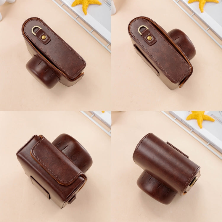 Full Body Leather Camera Case Bag with Strap for FUJIFILM X100VI (Coffee)