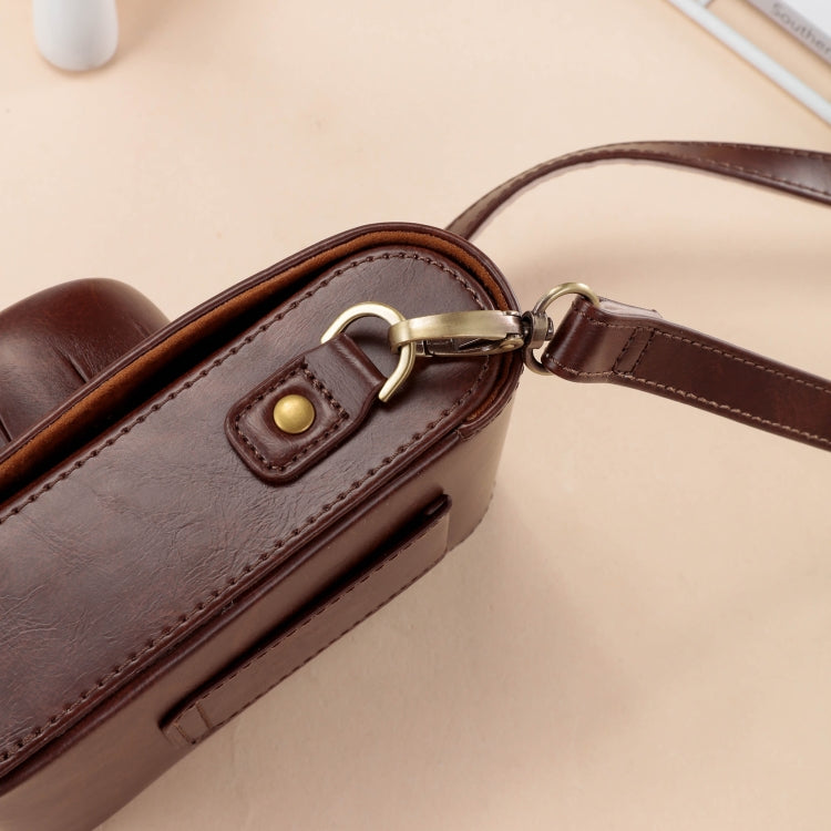 Full Body Leather Camera Case Bag with Strap for FUJIFILM X100VI (Coffee)