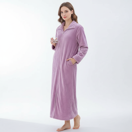 Full-Length Zip Dressing Gown