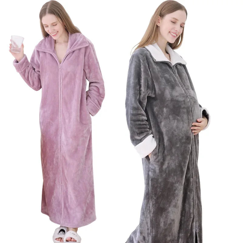 Full-Length Zip Dressing Gown