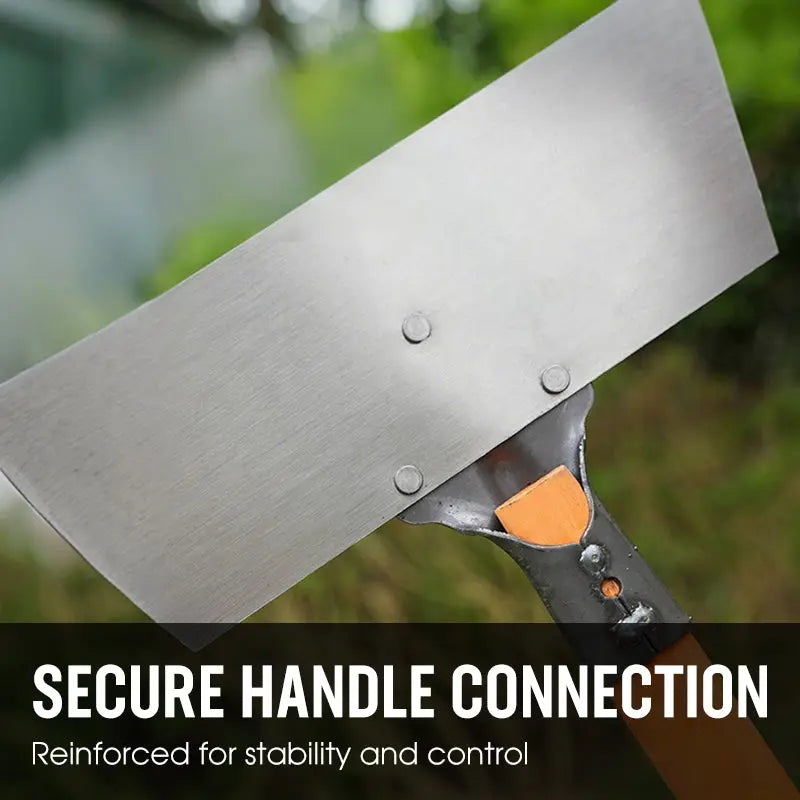 Garden Hoe with Wide Flat Blade and Wooden Handle for Weeds, Moss and Algae