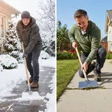 Garden Hoe with Wide Flat Blade and Wooden Handle for Weeds, Moss and Algae