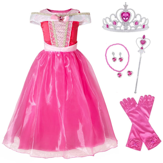 Girls' Pink Princess Halloween Costume Carnival Set
