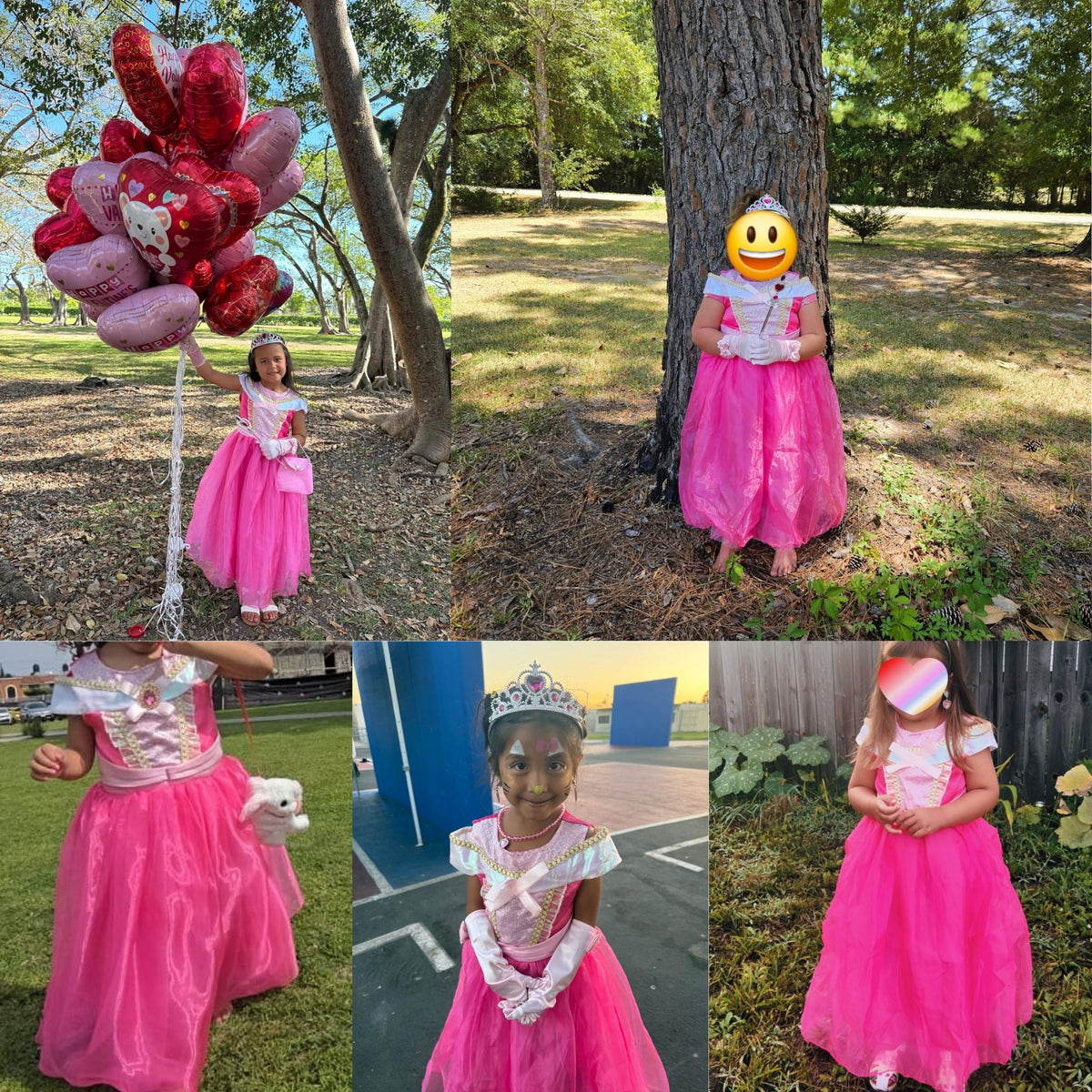 Girls' Pink Princess Halloween Costume Carnival Set