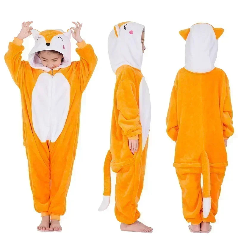 Girls' Unicorn Fleece Onesie Pyjamas – Cute Pyjamas with Horn and Ears