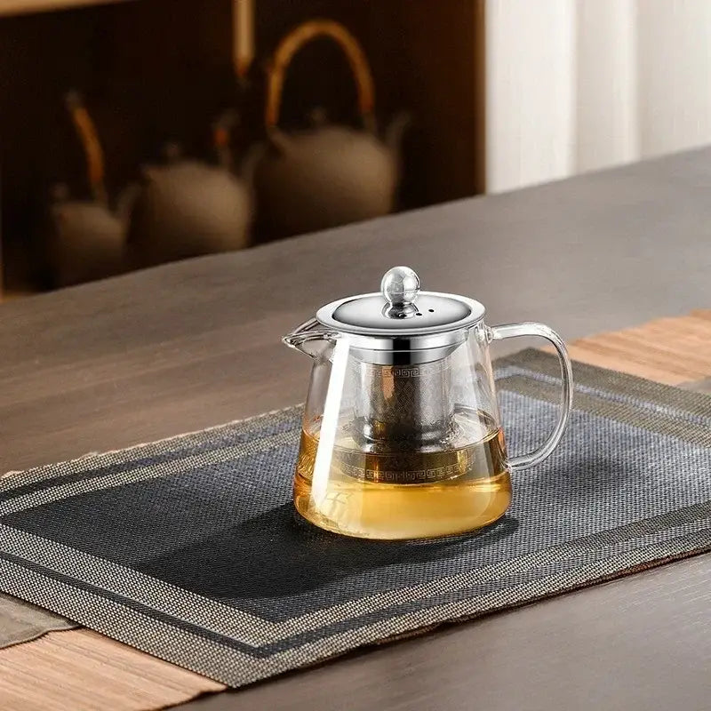 Glass and Stainless Steel Teapot