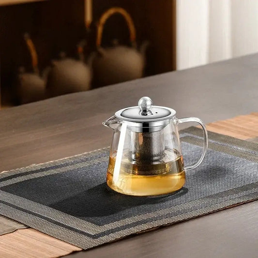 Glass and Stainless Steel Teapot