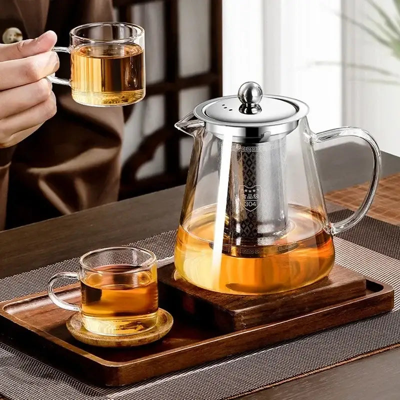 Glass and Stainless Steel Teapot