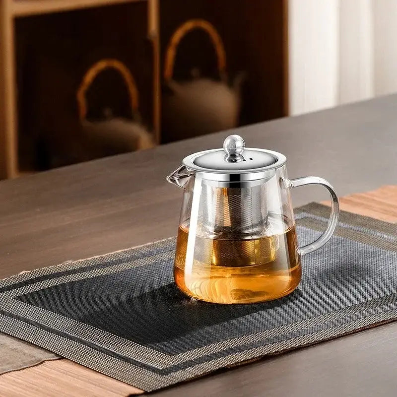 Glass and Stainless Steel Teapot