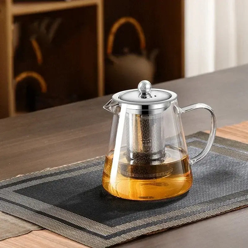 Glass and Stainless Steel Teapot