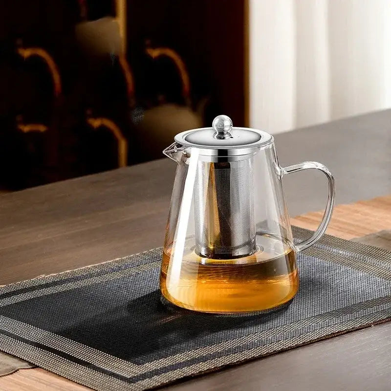 Glass and Stainless Steel Teapot