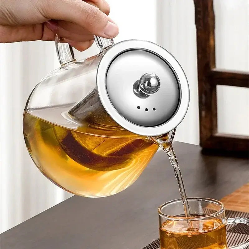 Glass and Stainless Steel Teapot