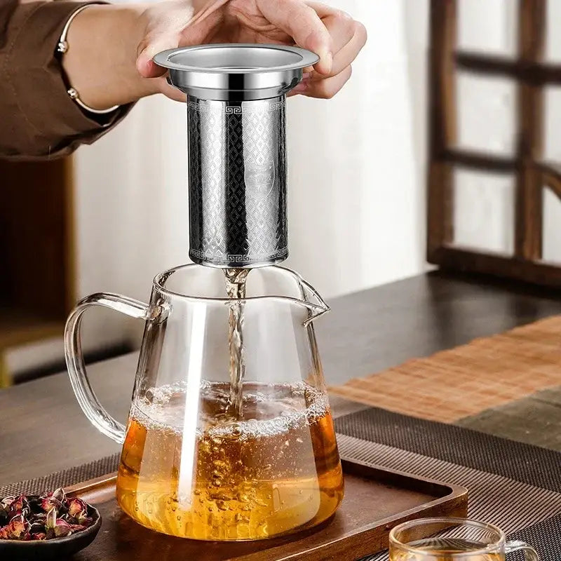 Glass and Stainless Steel Teapot