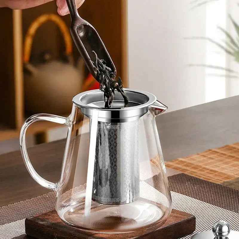 Glass and Stainless Steel Teapot