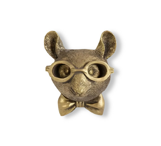Gold Animal Head Wall Hook for Keys and Coats - Resin Decoration