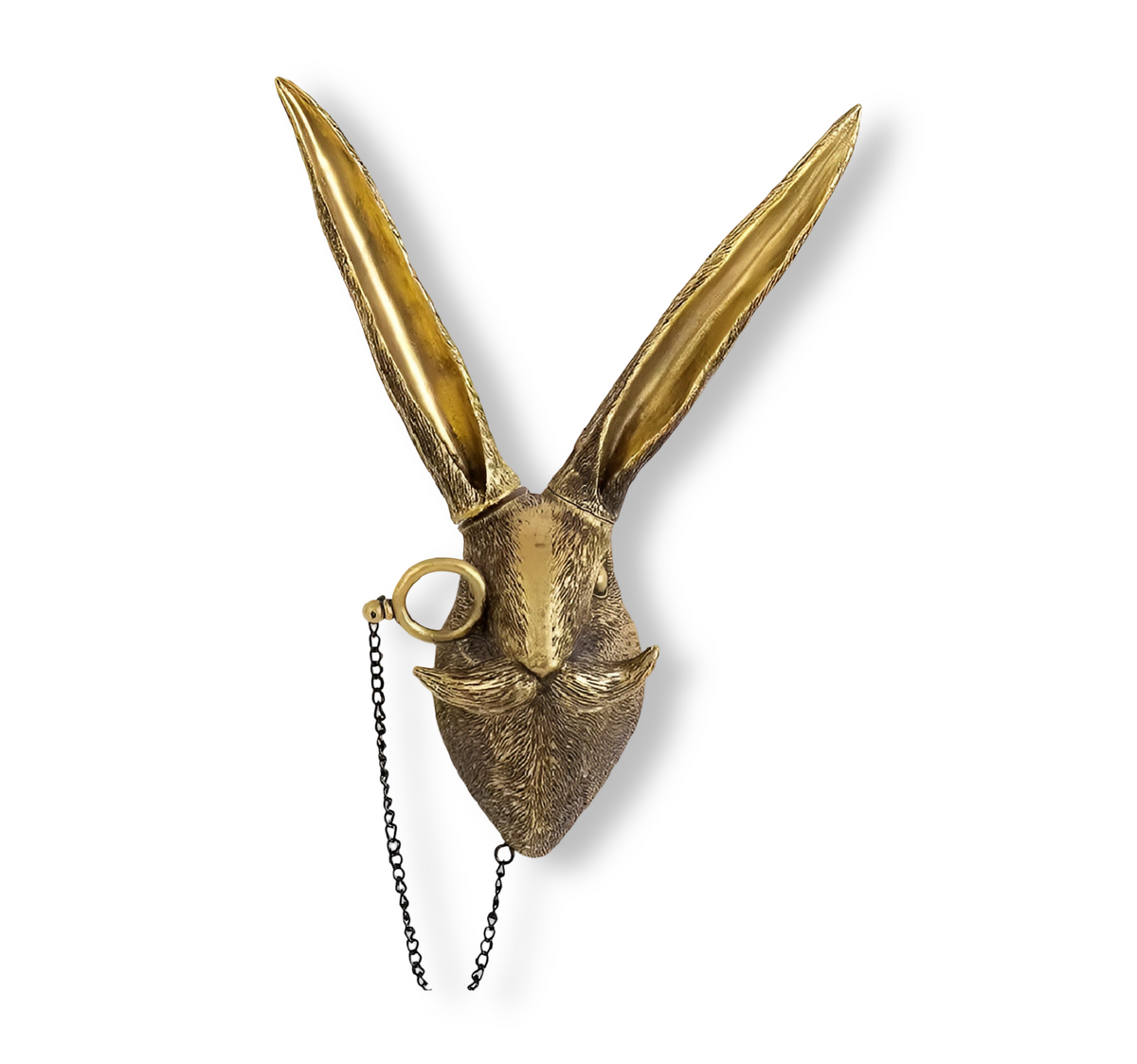 Gold Animal Head Wall Hook for Keys and Coats - Resin Decoration