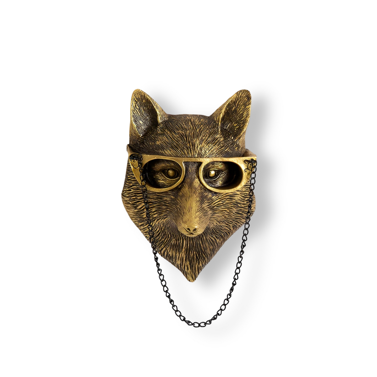 Gold Animal Head Wall Hook for Keys and Coats - Resin Decoration