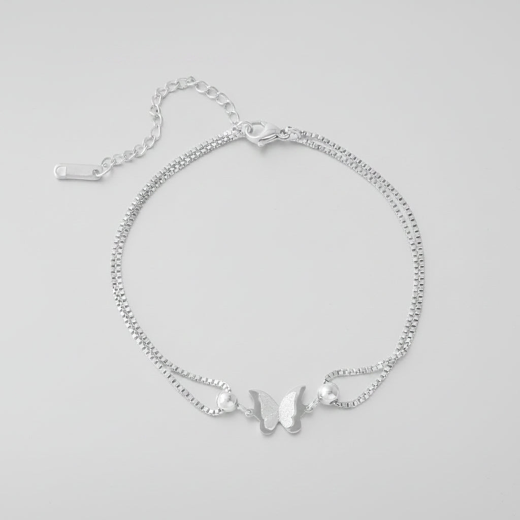 Gold Anklet with Butterfly Charm – 18K Gold Plated Stainless Steel, Perfect for Everyday Wear
