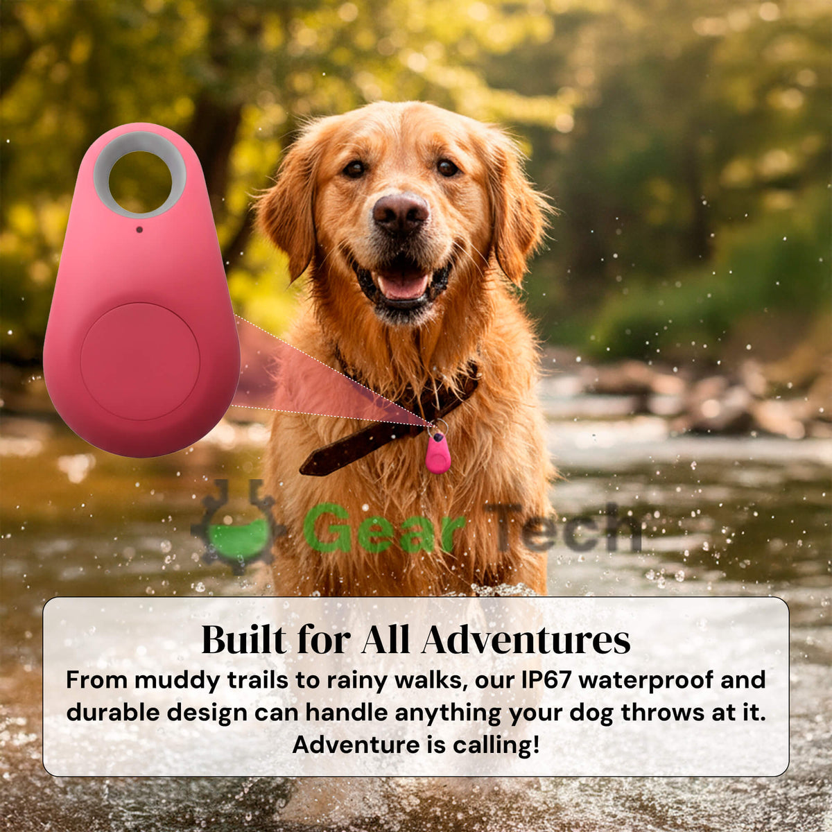 GPS Dog Tracker - Waterproof with Real-Time Location & Safety Zone Alerts for Outdoor Adventures