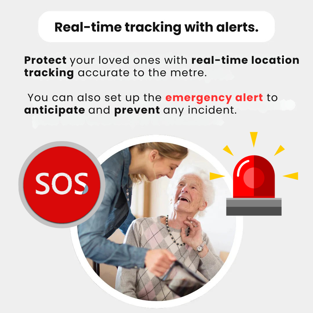 GPS Tracker for Seniors - Real-Time Monitoring, Waterproof & No Subscription Fees for Peace of Mind