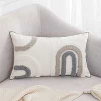 Gray White Cushion Cover