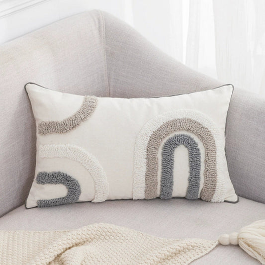 Gray White Cushion Cover