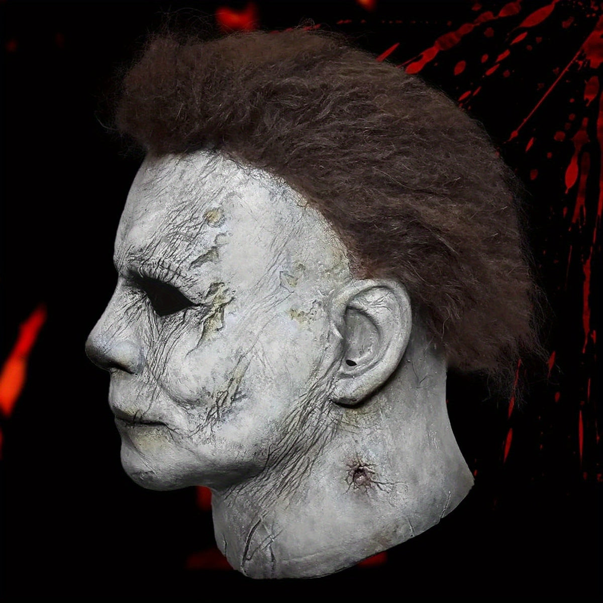 Halloween Horror Mask with Knife Set - Realistic Costume for Adults