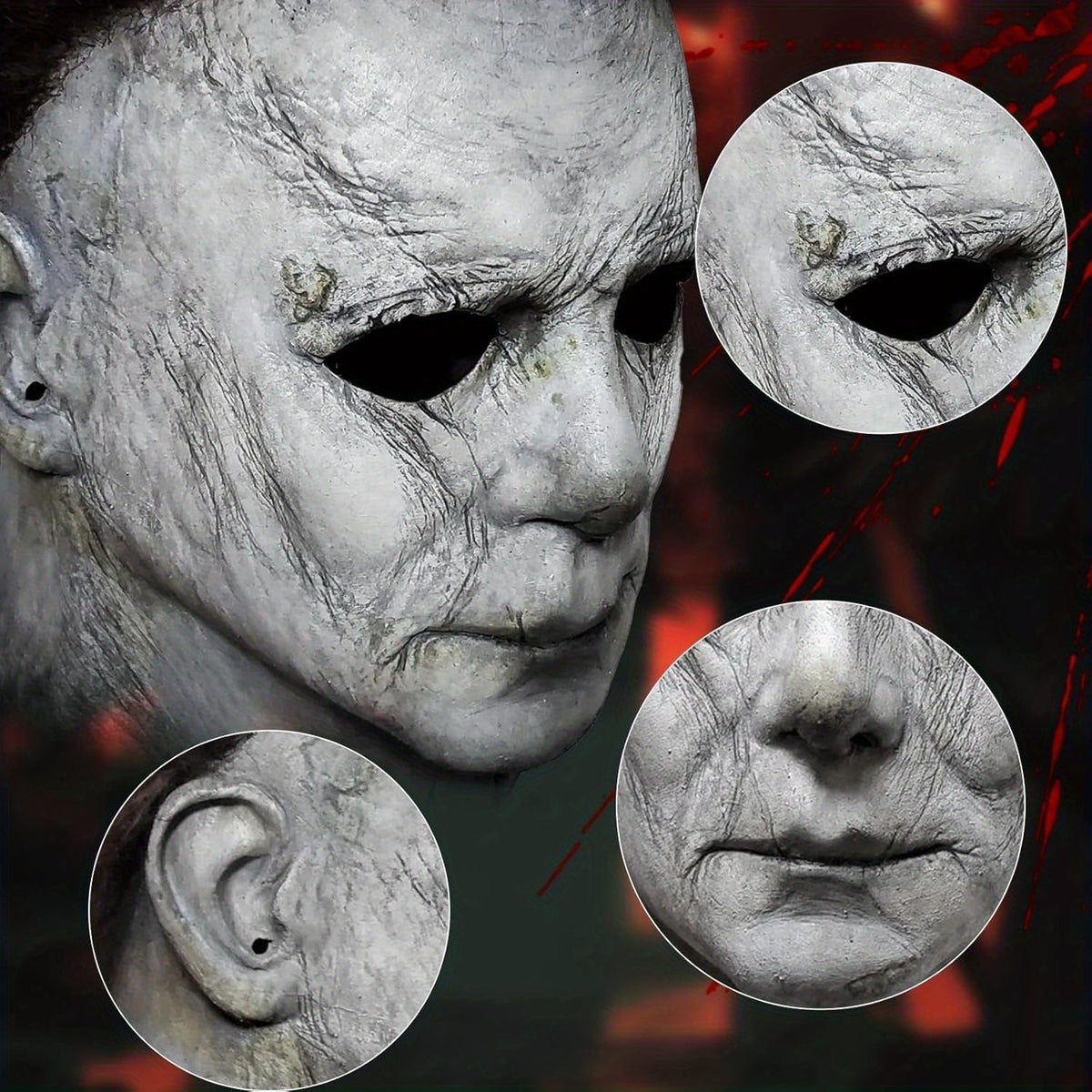 Halloween Horror Mask with Knife Set - Realistic Costume for Adults