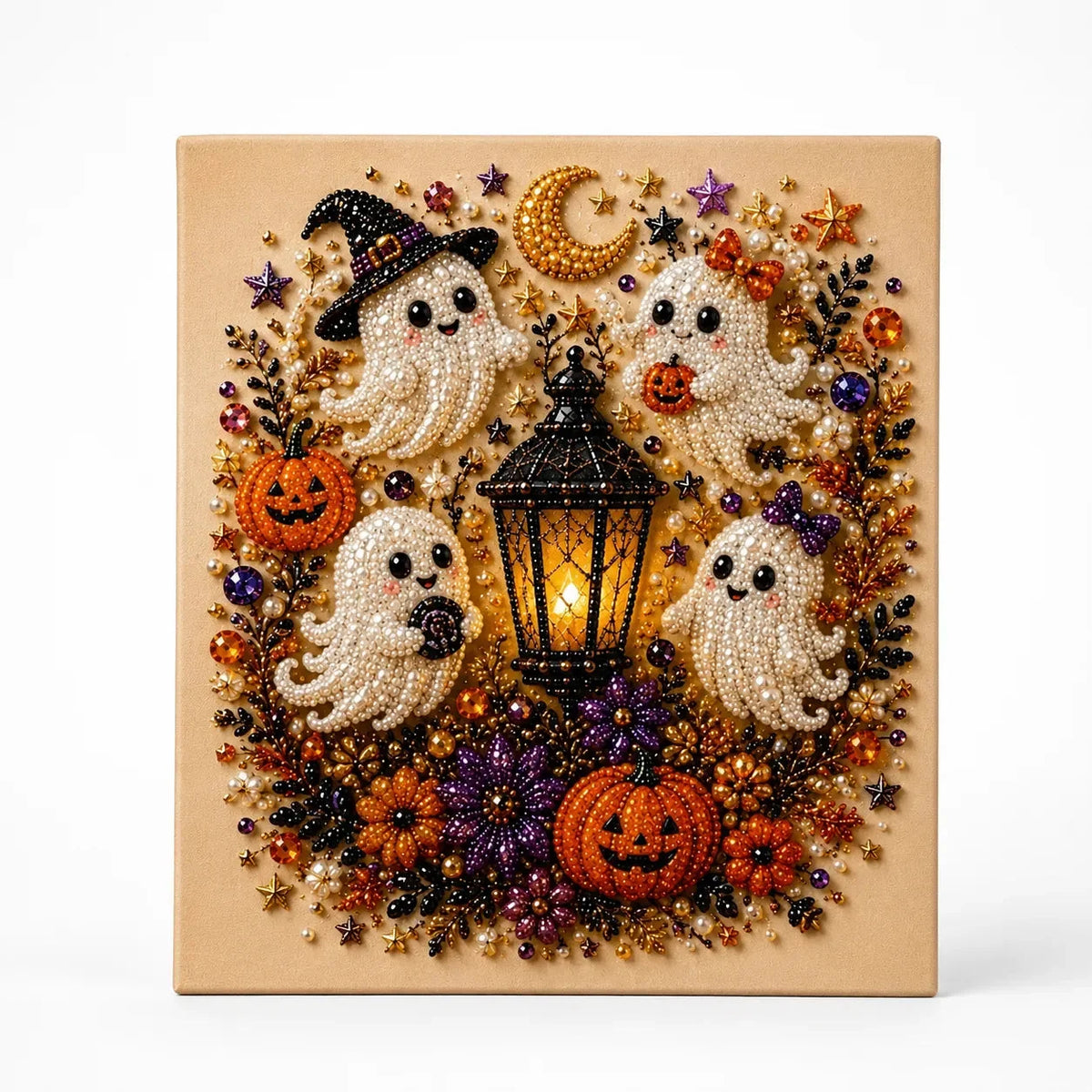 Halloween Pearl-Like Bead Craft Kit, Cozy DIY Wall Art