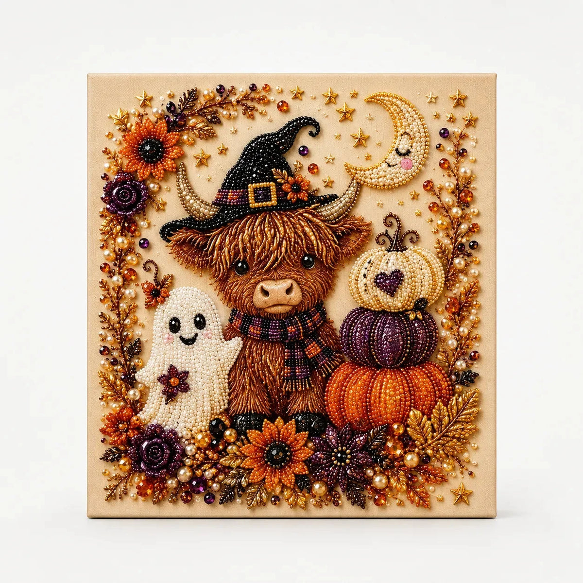 Halloween Pearl-Like Bead Craft Kit, Cozy DIY Wall Art