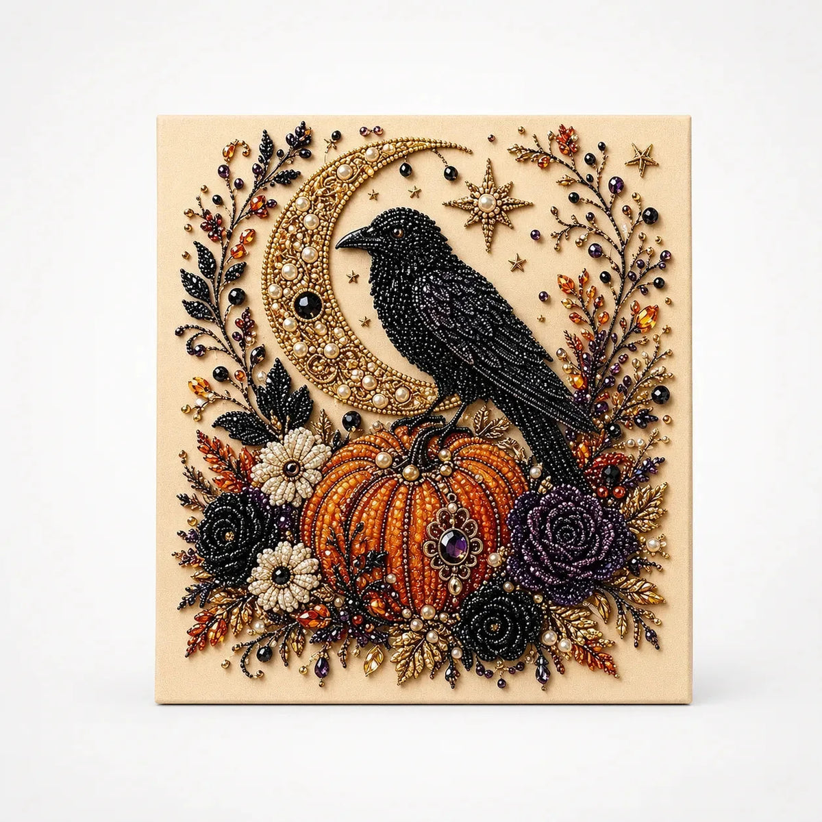 Halloween Pearl-Like Bead Craft Kit, Cozy DIY Wall Art