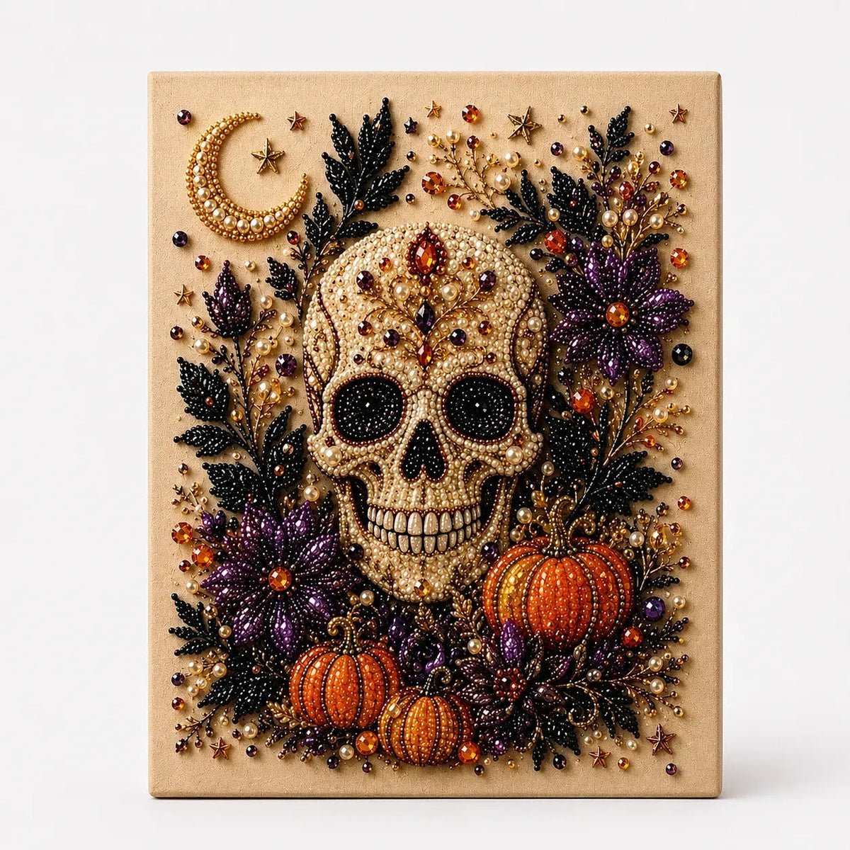 Halloween Pearl-Like Bead Craft Kit, Cozy DIY Wall Art
