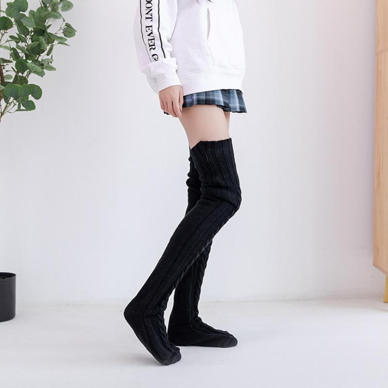 Hand-Knitted Knee-High Socks for Women - Soft and Warm