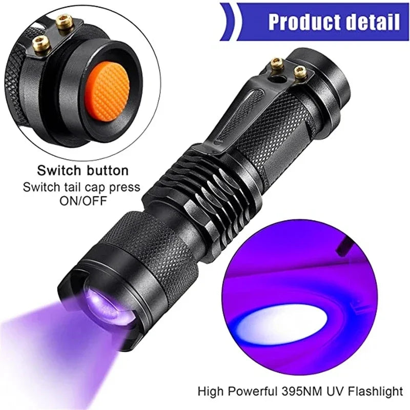 Handheld LED UV Light — 395nm Compact Stain Scanner